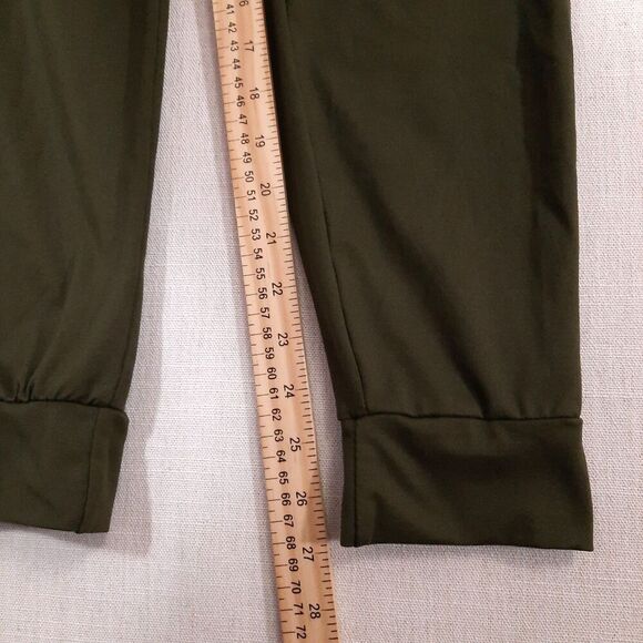 Leggings Depot Joggers Track Cuff Sweatpants Size Medium Pockets Olive Green - Picture 10 of 11